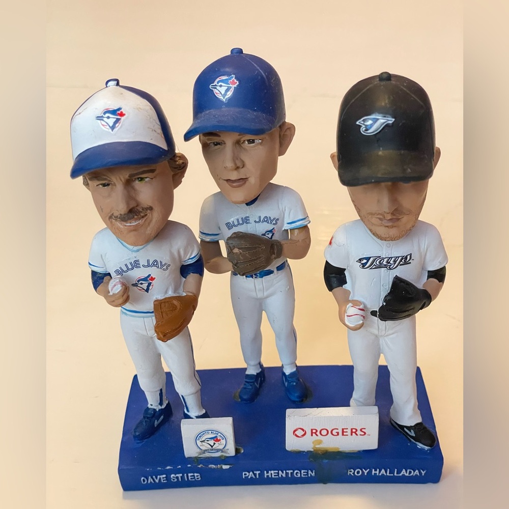 Blue Jay Baseball Figurine Set - Blue, White, Black